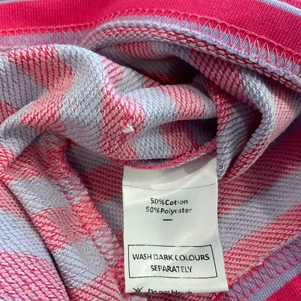 Wiholl Contrast Striped Crew T shirt for Women Sz L NWT - Picture 4 of 5